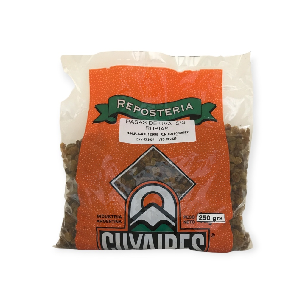 PASAS DE UVA RUBIAS x 250g