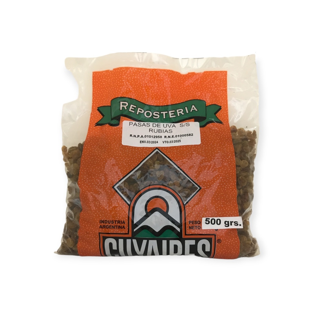 PASAS DE UVA RUBIAS x 500g